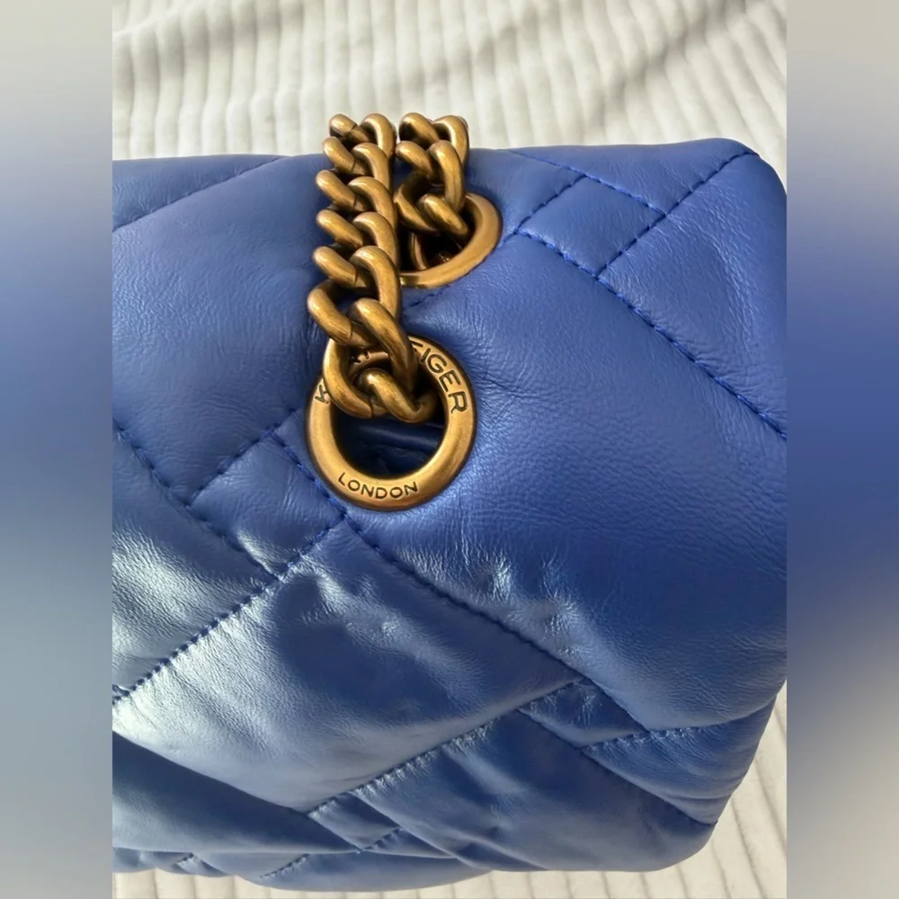 Kurt Geiger The Kensington Blue Quilted Soft Leather XXL Bag